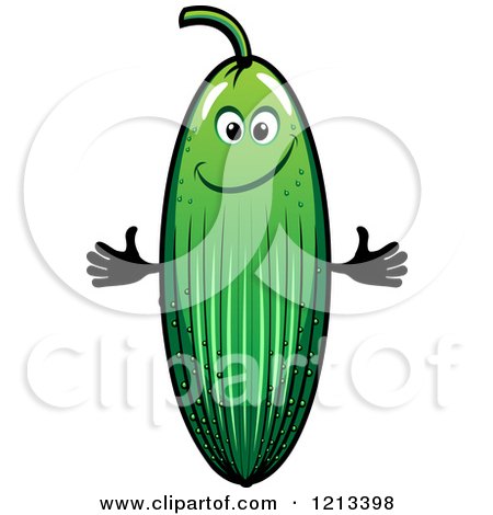 Clipart of a Cucumber Mascot - Royalty Free Vector Illustration by Vector Tradition SM