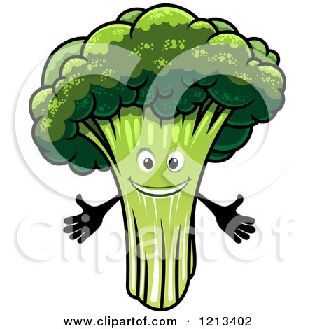 Clipart of a Broccoli Mascot - Royalty Free Vector Illustration by Vector Tradition SM