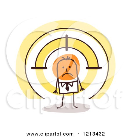 Clipart of a Stick People Man Being Targeted - Royalty Free Vector Illustration by NL shop