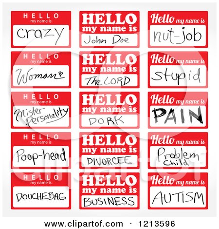 Clipart of Hello My Name Is Stickers - Royalty Free Vector Illustration by Arena Creative