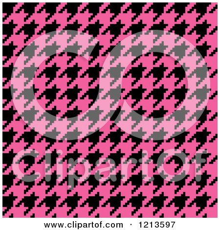 Clipart of a Seamless Pink and Black Houndstooth Pattern - Royalty Free Vector Illustration by Arena Creative