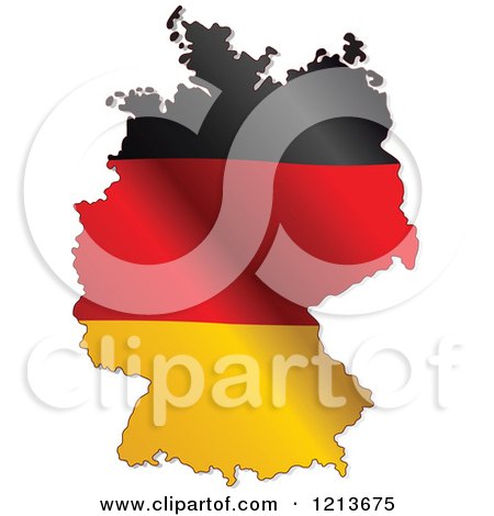 Clipart of a German Continent Map Flag - Royalty Free Vector Illustration by Pushkin