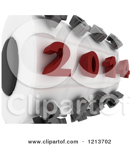 Clipart of a 3d Round Timer Ring with Year 2014 - Royalty Free CGI Illustration by KJ Pargeter