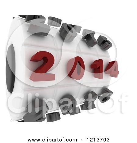 Clipart of a 3d Round Timer Ring with Year 2014 2 - Royalty Free CGI Illustration by KJ Pargeter