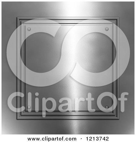 Clipart of a 3d Shiny Metal Frame - Royalty Free CGI Illustration by KJ Pargeter