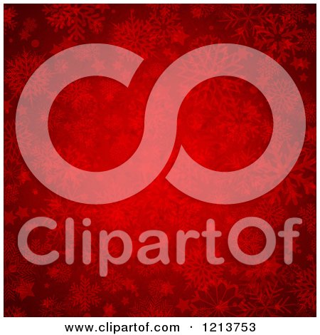 Clipart of a Red Christmas Snowflake Background - Royalty Free Vector Illustration by KJ Pargeter