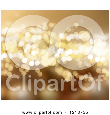 Clipart of a Glittery Golden Christmas Bokeh Light Background - Royalty Free CGI Illustration by KJ Pargeter