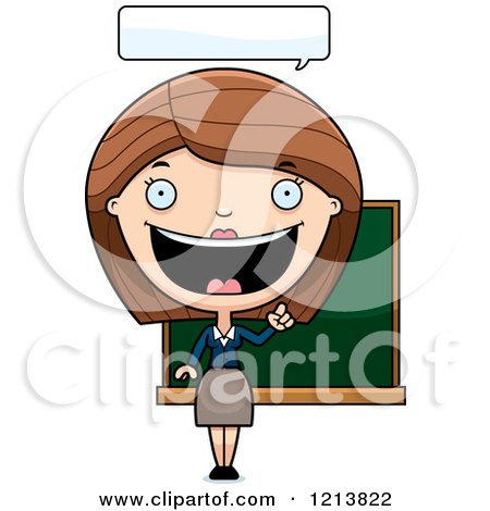 Cartoon of a Talking Female Teacher - Royalty Free Vector Clipart by Cory Thoman