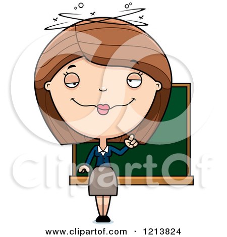 Cartoon of a Drunk Female Teacher - Royalty Free Vector Clipart by Cory Thoman