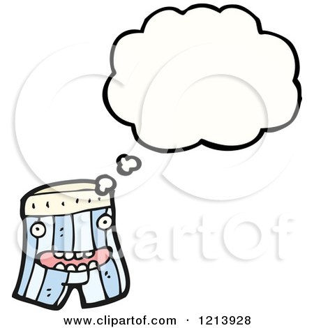 Cartoon of Men's Boxer Shorts Thinking - Royalty Free Vector Illustration by lineartestpilot