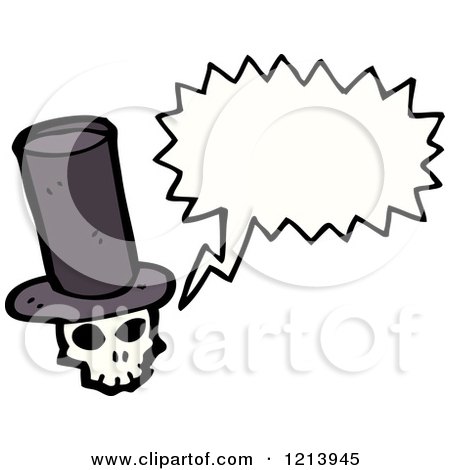 Cartoon of a Skull Speaking - Royalty Free Vector Illustration by lineartestpilot