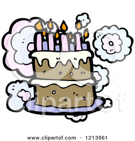 Cartoon of a Cake - Royalty Free Vector Illustration by lineartestpilot