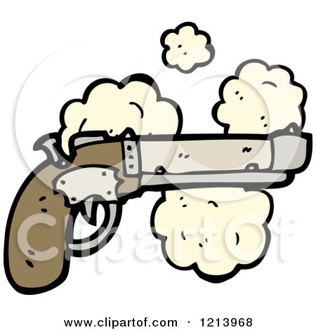 Cartoon of a Pistol - Royalty Free Vector Illustration by lineartestpilot