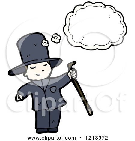 Cartoon of a Boy in a Suit Thinking - Royalty Free Vector Illustration by lineartestpilot