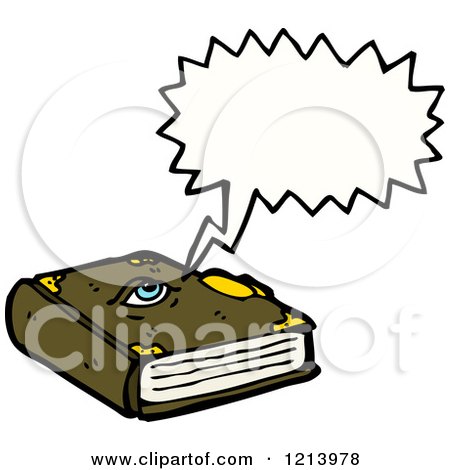 Cartoon of a Speaking Spell Book - Royalty Free Vector Illustration by lineartestpilot