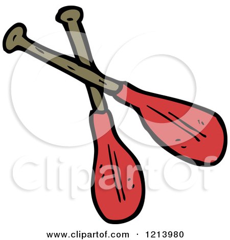 Cartoon of a Pair of Rowing Oars - Royalty Free Vector Illustration by lineartestpilot