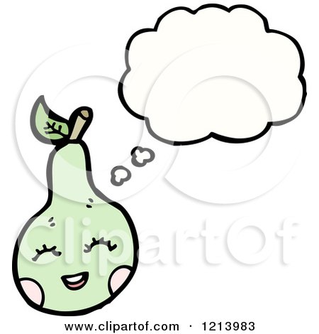 Cartoon of a Thinking Pear - Royalty Free Vector Illustration by lineartestpilot