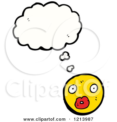 Cartoon of a Thinking Face - Royalty Free Vector Illustration by lineartestpilot