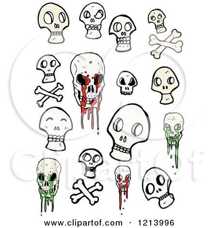 Cartoon of a Skulls - Royalty Free Vector Illustration by lineartestpilot
