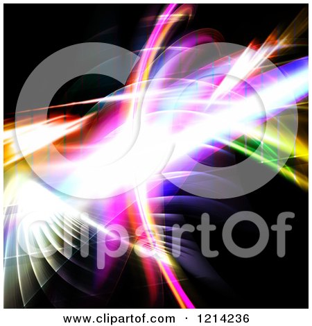 Clipart of a Glowing Fractal with Lines on Black - Royalty Free CGI Illustration by Arena Creative