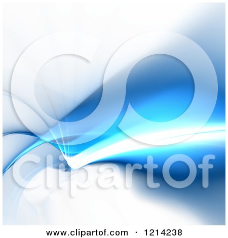 Clipart of a Blue Fractal Swoosh with Bright Light - Royalty Free CGI Illustration by Arena Creative