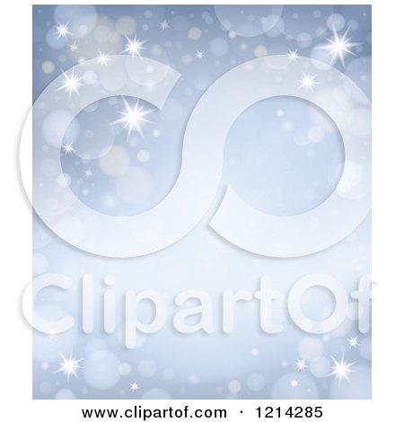 Clipart of a Background of Silver Sparkles and Flares - Royalty Free Vector Illustration by visekart