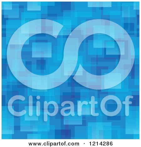 Clipart of a Seamless Blue Background of Squares and Rectangles - Royalty Free Vector Illustration by visekart