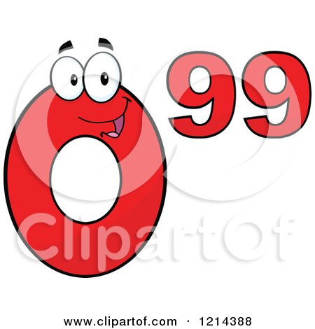 Cartoon of a Red Ninety Nine Cent Mascot - Royalty Free Vector Clipart by Hit Toon