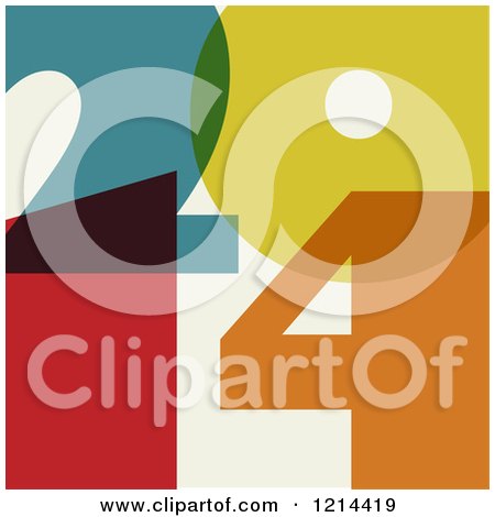 Clipart of Colorful Year 2014 Numbers - Royalty Free Vector Illustration by Eugene