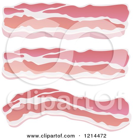 Clipart of Bacon Strips - Royalty Free Vector Illustration by Any Vector