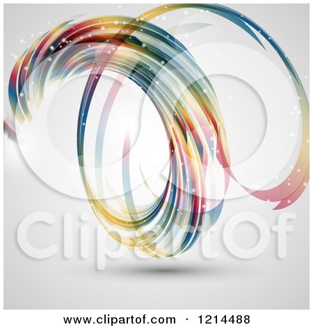 Clipart of a Colorful Abstract Spiral on Shading - Royalty Free Vector Illustration by KJ Pargeter