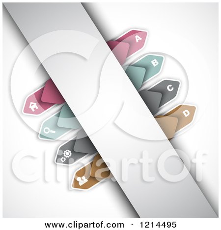 Clipart of a Shaded Panel over Infographic Tabs - Royalty Free Vector Illustration by KJ Pargeter
