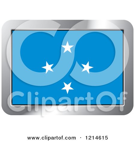 Clipart of a Micronesia Flag and Silver Frame Icon - Royalty Free Vector Illustration by Lal Perera