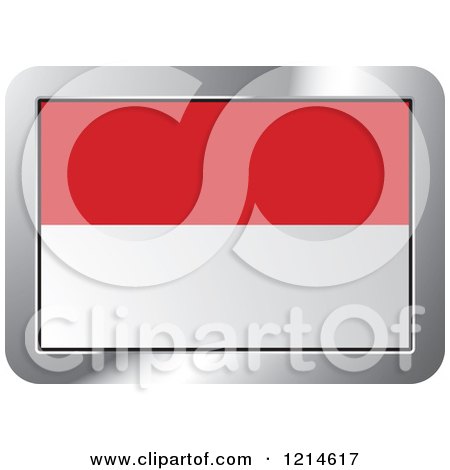 Clipart of a Monaco Flag and Silver Frame Icon - Royalty Free Vector Illustration by Lal Perera