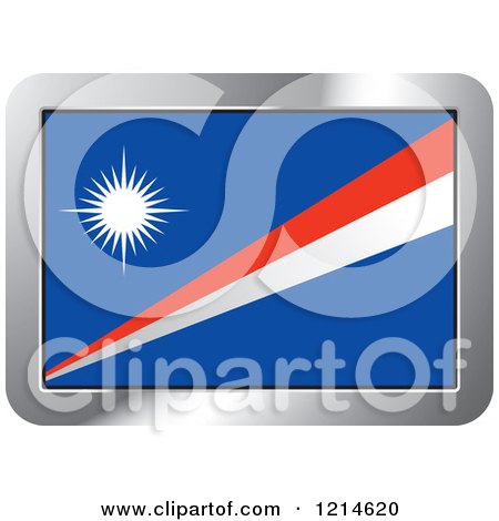 Clipart of a Marshall Island Flag and Silver Frame Icon - Royalty Free Vector Illustration by Lal Perera