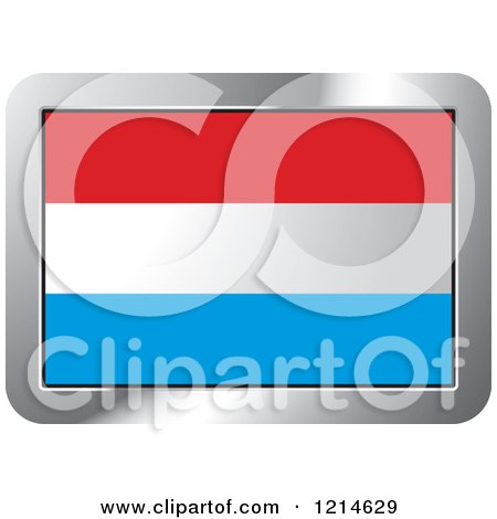 Clipart of a Luxembourg Flag and Silver Frame Icon - Royalty Free Vector Illustration by Lal Perera