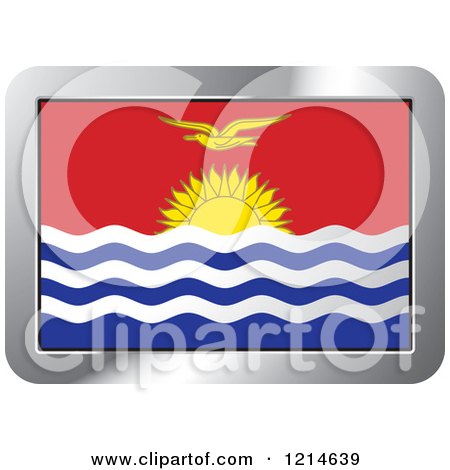 Clipart of a Kiribati Flag and Silver Frame Icon - Royalty Free Vector Illustration by Lal Perera