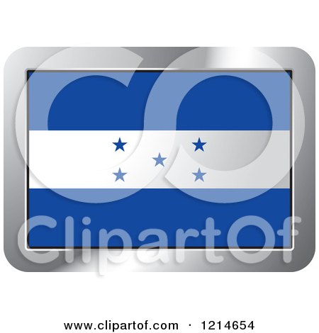 Clipart of a Honduras Flag and Silver Frame Icon - Royalty Free Vector Illustration by Lal Perera