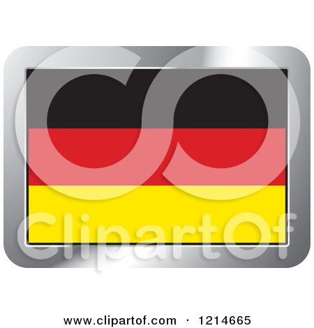 Clipart of a Germany Flag and Silver Frame Icon - Royalty Free Vector Illustration by Lal Perera