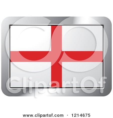 Clipart of an England Flag and Silver Frame Icon - Royalty Free Vector Illustration by Lal Perera