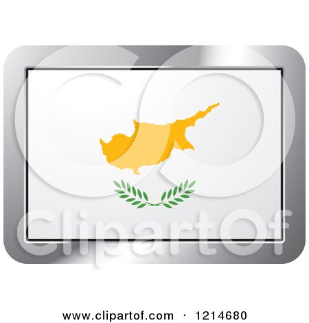 Clipart of a Cyprus Flag and Silver Frame Icon - Royalty Free Vector Illustration by Lal Perera