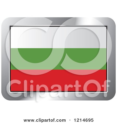 Clipart of a Bulgaria Flag and Silver Frame Icon - Royalty Free Vector Illustration by Lal Perera