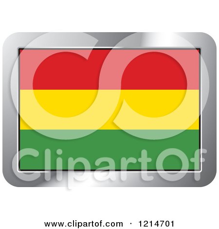 Clipart of a Bolivia Flag and Silver Frame Icon - Royalty Free Vector Illustration by Lal Perera