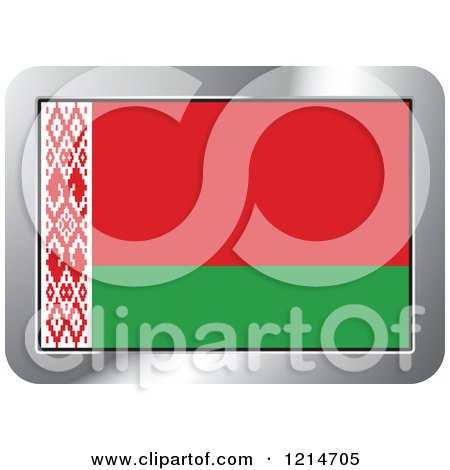 Clipart of a Belarus Flag and Silver Frame Icon - Royalty Free Vector Illustration by Lal Perera