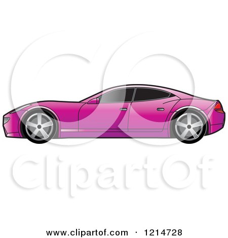 Clipart of a Purple Four Door Sports Car - Royalty Free Vector Illustration by Lal Perera