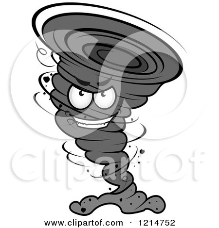 Clipart of a Grayscale Twister Tornado Character 8 - Royalty Free Vector Illustration by Vector Tradition SM
