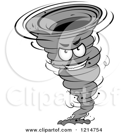 Clipart of a Grayscale Twister Tornado Character 7 - Royalty Free Vector Illustration by Vector Tradition SM
