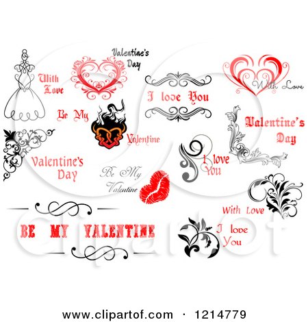 Clipart of Valentine Greetings and Sayings 12 - Royalty Free Vector Illustration by Vector Tradition SM