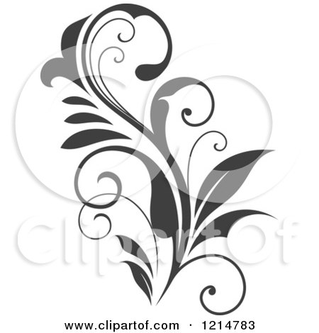 Clipart of a Gray Flourish Design 5 - Royalty Free Vector Illustration by Vector Tradition SM