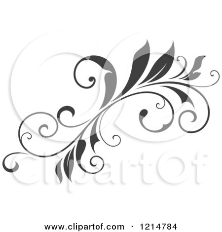 Clipart of a Gray Flourish Design 6 - Royalty Free Vector Illustration by Vector Tradition SM